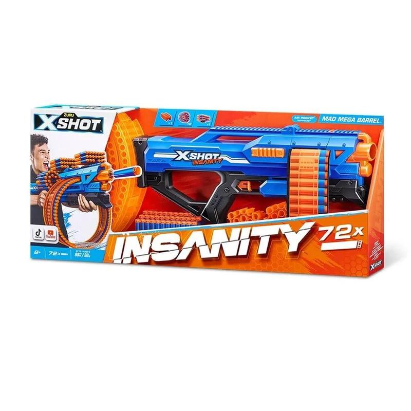 Lançador De Dardos X-Shot Insanity Mad Mega Barrel 72 Dardos